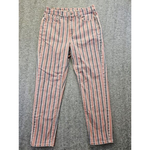 American Eagle Outfitters Denim - American Eagle Outfitters Pink and Blue Striped Straight Leg Jeans